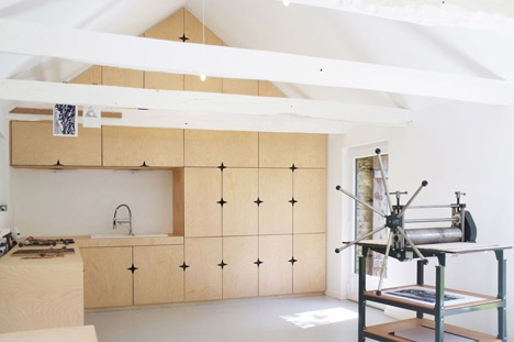 An old barn converted into an artist studio in Brittany by Modal Architecture