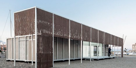 Lightweight pergola flanks new sailing school for Sotogrande’s Royal Maritime Club