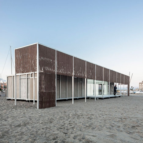 Lightweight pergola flanks new sailing school for Sotogrande’s Royal Maritime Club