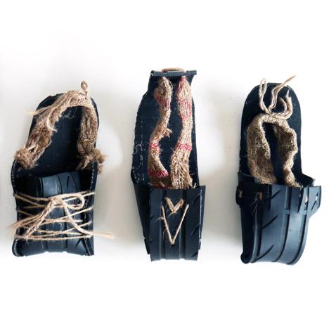 Soled tyre footwear by Jena Kitley, Alani Fadzil and Lauren Joseph