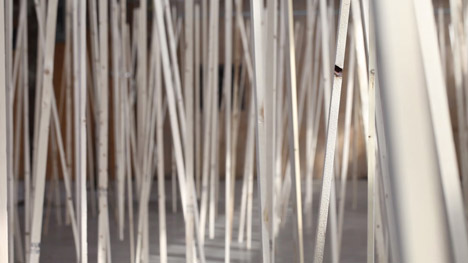 Studio Zimoun installation at Knockdown Center NYC