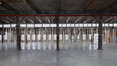 Studio Zimoun installation at Knockdown Center NYC