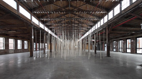 Studio Zimoun installation at Knockdown Center NYC