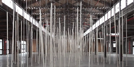 Studio Zimoun installation at Knockdown Center NYC