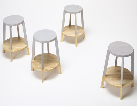Two Color Stool by Naoya Matsumoto Design