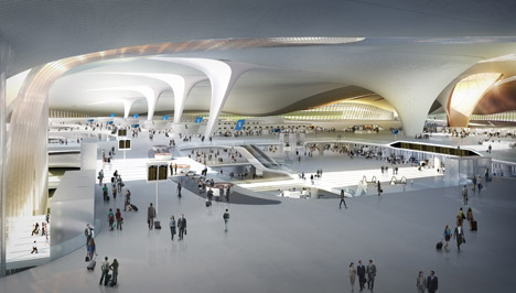 Zaha Hadid new airport terminal for Beijing