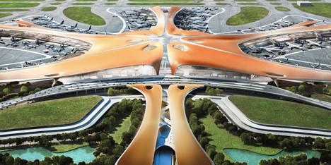 Zaha Hadid new airport terminal for Beijing