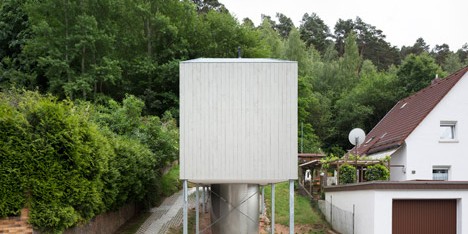 Micro house by Architekturbüro Scheder is raised off the ground on stilts