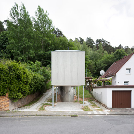 Micro house by Architekturbüro Scheder is raised off the ground on stilts