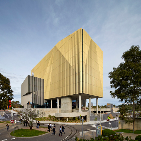 Woods Bagot adds elevated golden tower to Melbourne’s Deakin University