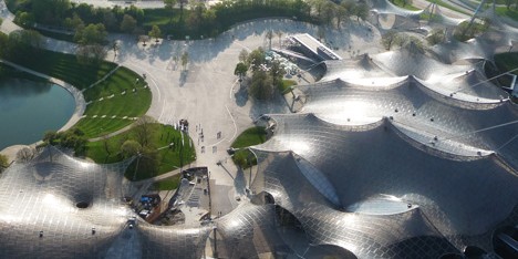 Roofing for main sports facilities in the Munich Olympic Park for the 1972 Summer Olympics, 1968–1972, Munich, Germany