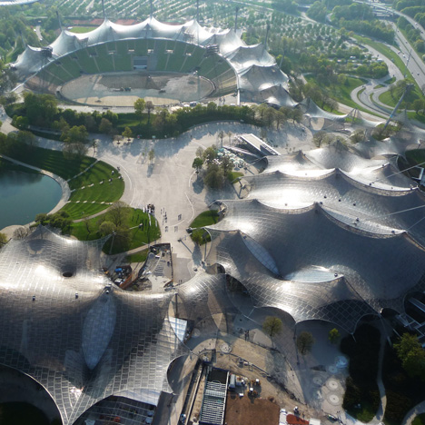 Roofing for main sports facilities in the Munich Olympic Park for the 1972 Summer Olympics, 1968–1972, Munich, Germany