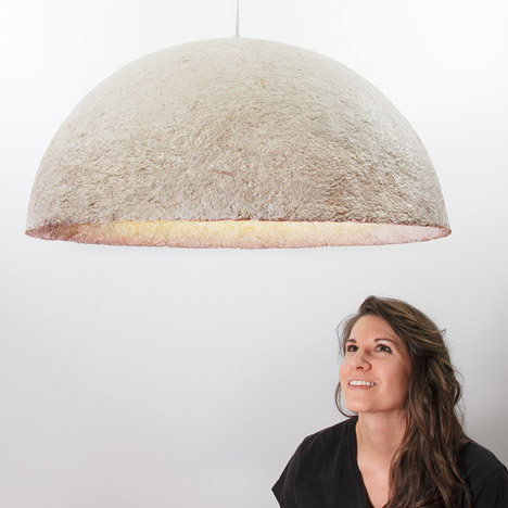 Mush-Lume Hemi Pendant by Danielle Trofe using Mushroom Materials