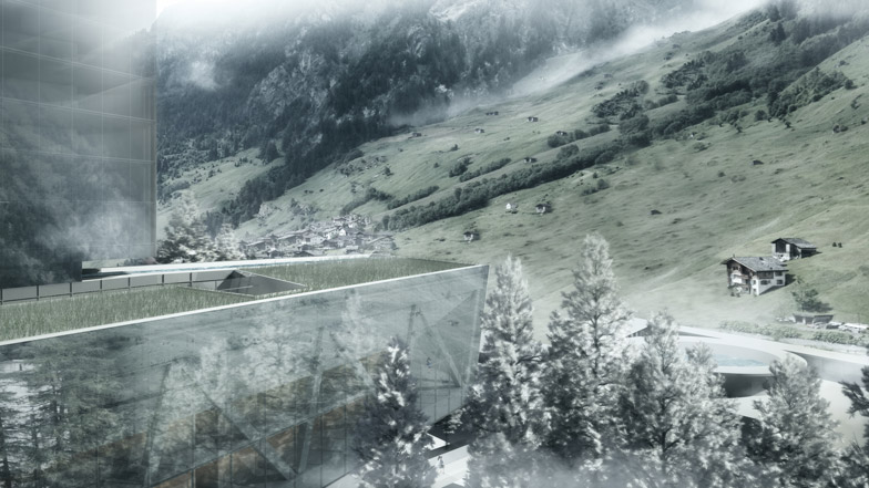Morphosis unveils plans for “Minimalist” skyscraper next to Zumthor’s Therme Vals
