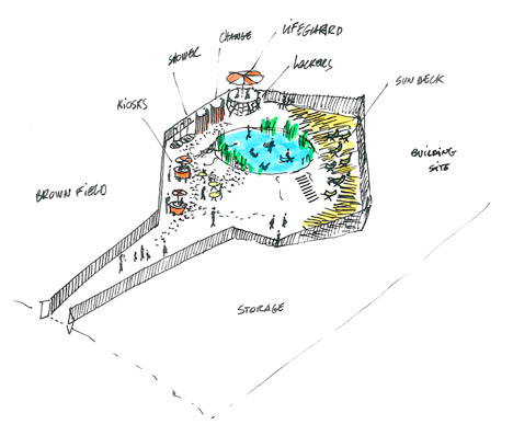 Of Soil and Water freshwater bathing ponds in King's Cross by Ooze Architects