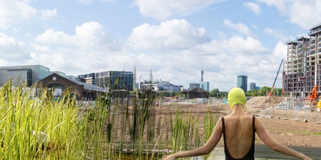 Of Soil and Water freshwater bathing ponds in King's Cross by Ooze Architects