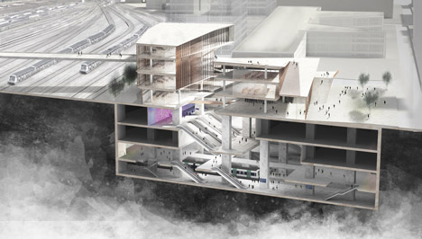 Saint-Denis Pleyel railway station by Kengo Kuma