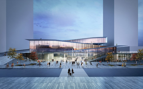 Saint-Denis Pleyel railway station by Kengo Kuma