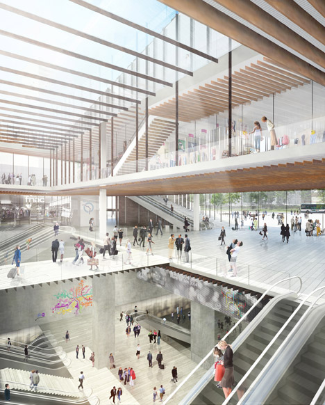 Saint-Denis Pleyel railway station by Kengo Kuma