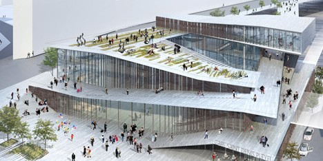 Saint-Denis Pleyel railway station by Kengo Kuma