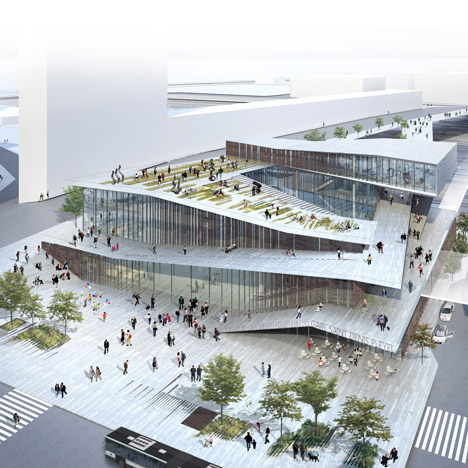 Saint-Denis Pleyel railway station by Kengo Kuma