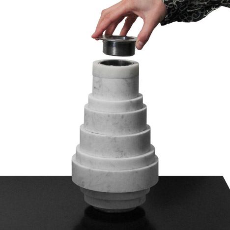 aNoi marble vase by Moreno Ratti