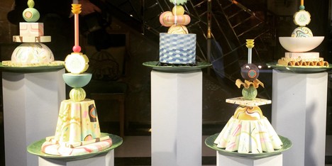 Bethan Laura Wood creates installation of oversized canapés for lettuce-shaped plates