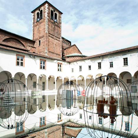 GamFratesi covers Milanese cloister with mirrors for Mindcraft exhibition of Danish design