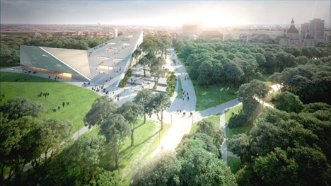 New National Gallery and Ludwig Museum in Budapest proposal by Snohetta