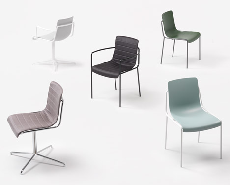 Offset-frame chair by Nendo
