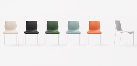 Offset-frame chair by Nendo