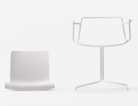 Offset-frame chair by Nendo