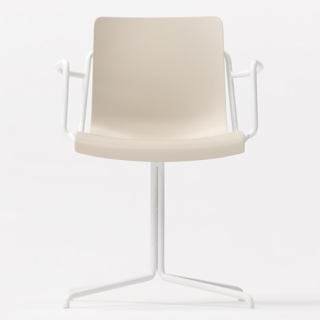 Offset-frame chair by Nendo