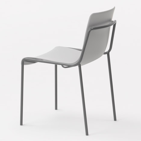 Offset-frame chair by Nendo