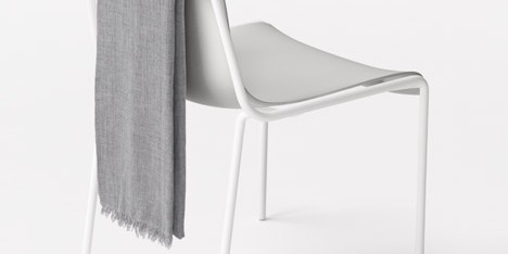 Offset-frame chair by Nendo