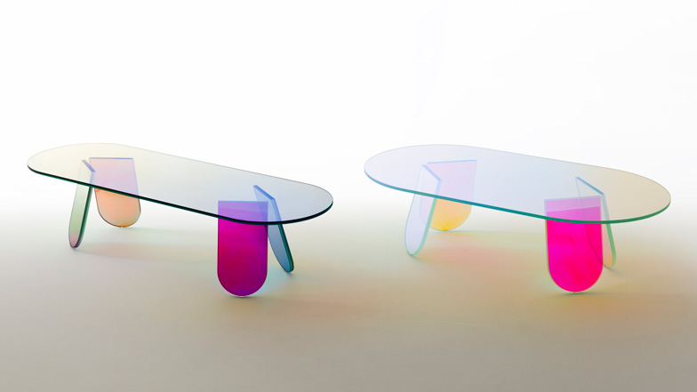 Patricia Urquiola Shimmer tables Glas Italia