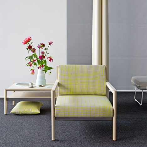 Scholten & Baijings upholsters Herman Miller seating in gridded fabric