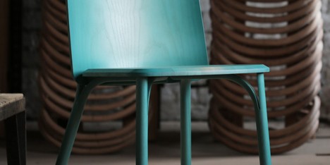 Split bent-wood chair by Arik Levy for TON
