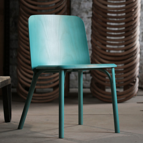 Split bent-wood chair by Arik Levy for TON