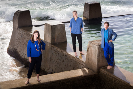 Venice 2016 winner's creative team, left to right: Amelia Holliday, Michelle Tabet, Isabelle Toland. Photograph by Alex Mayes