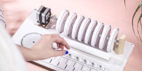 Axel Bluhme’s drum machine triggers sounds using rotating discs of magnets