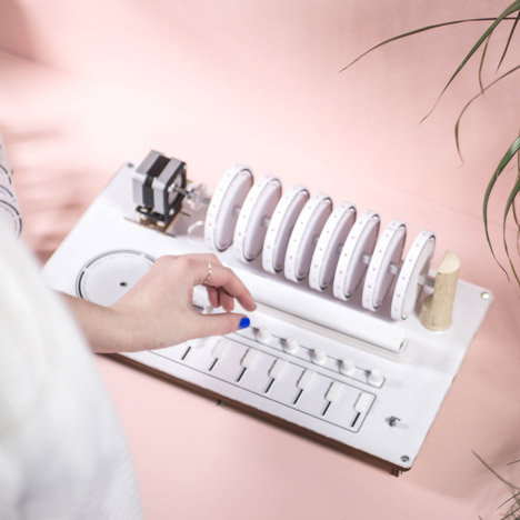 Axel Bluhme’s drum machine triggers sounds using rotating discs of magnets
