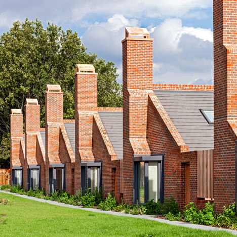 Brick bungalows provide social housing for elderly residents in east London