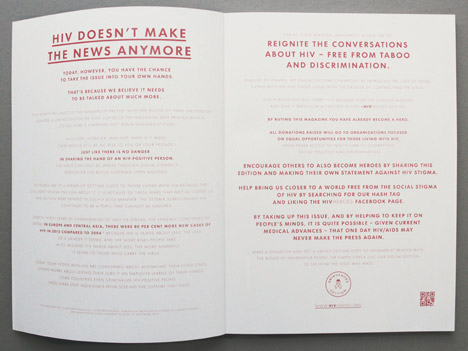 Vanguardist magazine printed with the blood of HIV+ people