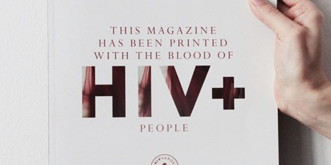 Vanguardist magazine printed with the blood of HIV+ people
