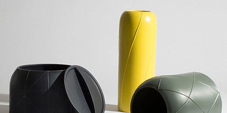 Benjamin Hubert patterns ceramic containers with raised seams