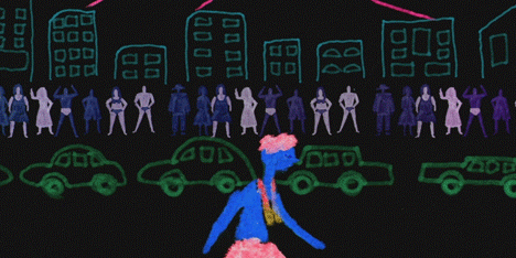 George Wheeler inverts oil-pastel sketches for Meanwhile in Rio music video