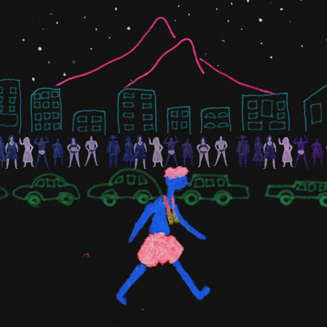 George Wheeler inverts oil-pastel sketches for Meanwhile in Rio music video