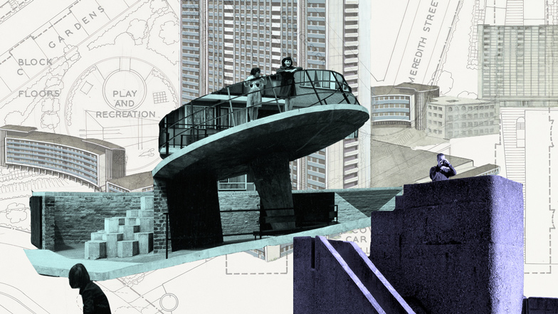 Brutalist playground installation at the RIBA by Assemble