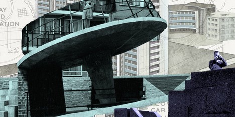 Brutalist playground installation at the RIBA by Assemble